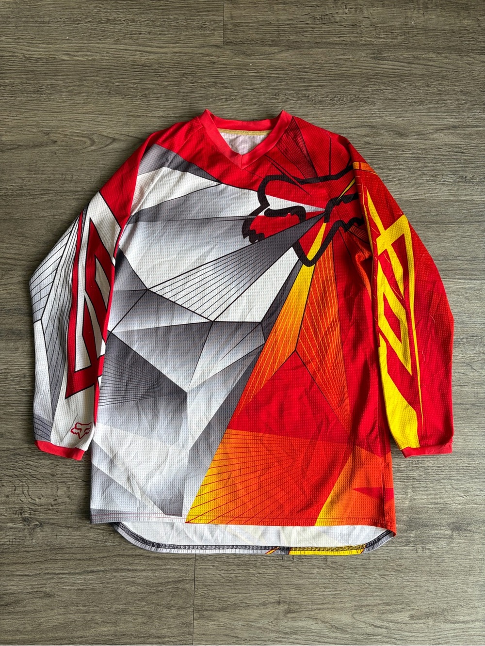 Fox Men’s Red, Yellow and White Graphic MX Jersey
